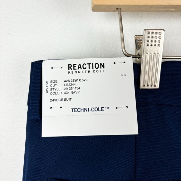NWT Reaction Kenneth Cole Navy Blue Two Piece Suit Set Sz - Picture 13 of 14